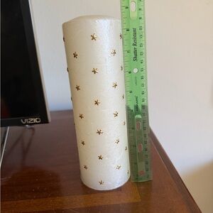 Elegant White and Gold Star Candle